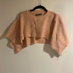 Solid high low crop knit top